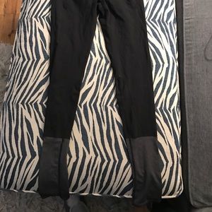 Athleta Black and Gray Colorblock Leggings.